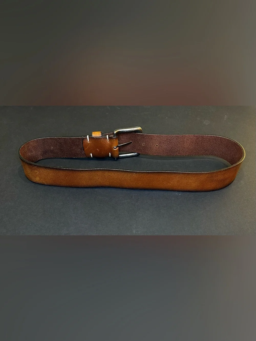 Flint and Tinder Huckberry Brown Leather Jean Belt Size 34